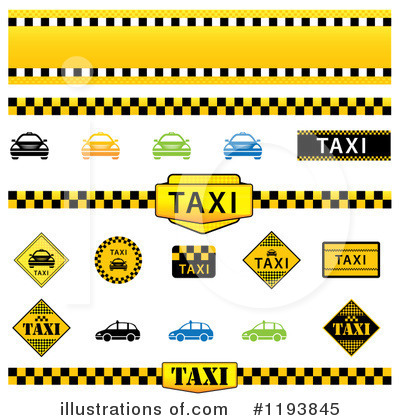 Royalty-Free (RF) Taxi Clipart Illustration by MilsiArt - Stock Sample #1193845