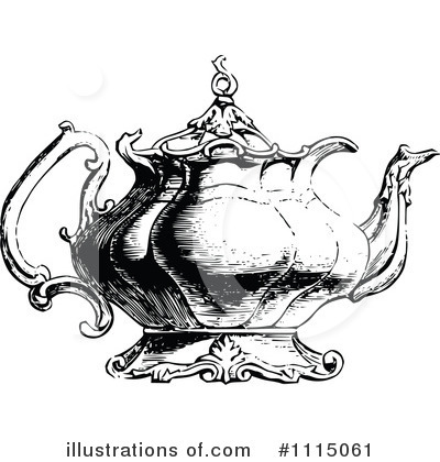 Royalty-Free (RF) Tea Pot Clipart Illustration by Prawny Vintage - Stock Sample #1115061