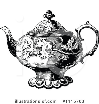 Royalty-Free (RF) Tea Pot Clipart Illustration by Prawny Vintage - Stock Sample #1115763