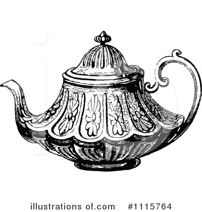 Royalty-Free (RF) Tea Pot Clipart Illustration by Prawny Vintage - Stock Sample #1115764