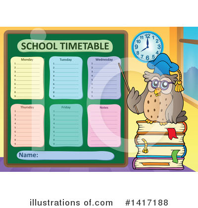 School Timetable Clipart #1417188 by visekart