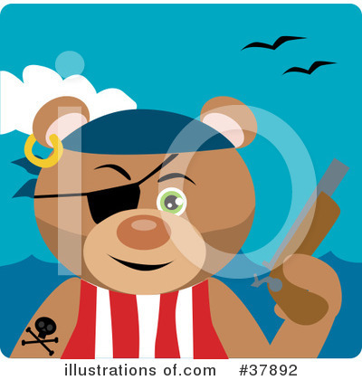 Royalty-Free (RF) Teddy Bear Character Clipart Illustration by Dennis Holmes Designs - Stock Sample #37892