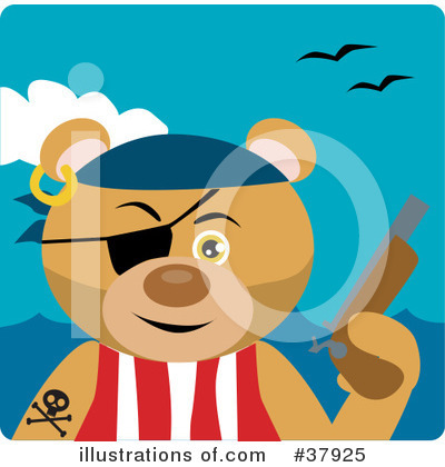 Royalty-Free (RF) Teddy Bear Character Clipart Illustration by Dennis Holmes Designs - Stock Sample #37925