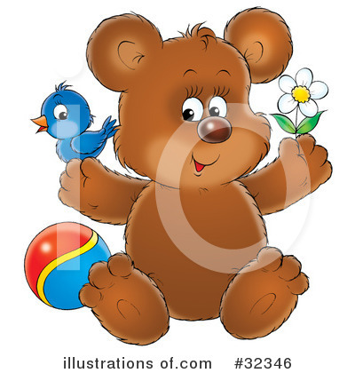 Royalty-Free (RF) Teddy Bear Clipart Illustration by Alex Bannykh - Stock Sample #32346
