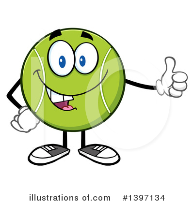 Royalty-Free (RF) Tennis Ball Character Clipart Illustration by Hit Toon - Stock Sample #1397134