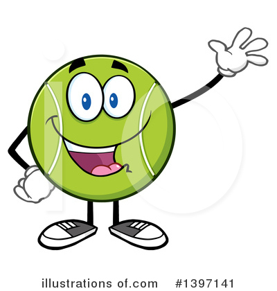 Royalty-Free (RF) Tennis Ball Character Clipart Illustration by Hit Toon - Stock Sample #1397141