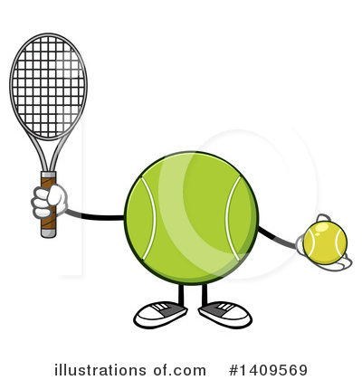 Royalty-Free (RF) Tennis Ball Character Clipart Illustration by Hit Toon - Stock Sample #1409569
