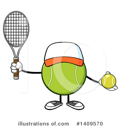 Tennis Ball Character Clipart #1409570 by Hit Toon