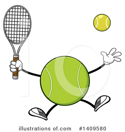 Tennis Ball Character Clipart #1409580 by Hit Toon