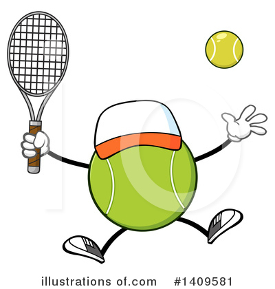 Royalty-Free (RF) Tennis Ball Character Clipart Illustration by Hit Toon - Stock Sample #1409581