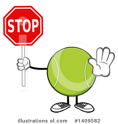 Royalty-Free (RF) Tennis Ball Character Clipart Illustration by Hit Toon - Stock Sample #1409582