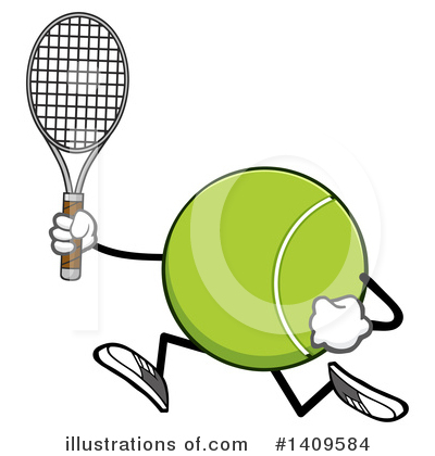 Tennis Ball Character Clipart #1409584 by Hit Toon