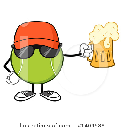 Royalty-Free (RF) Tennis Ball Character Clipart Illustration by Hit Toon - Stock Sample #1409586