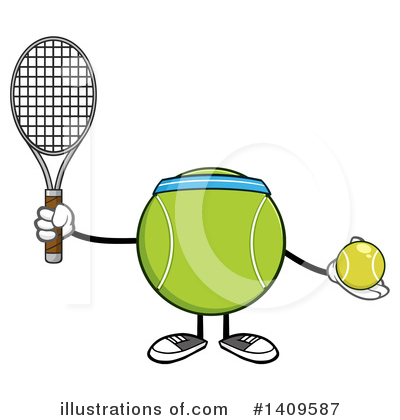Royalty-Free (RF) Tennis Ball Character Clipart Illustration by Hit Toon - Stock Sample #1409587