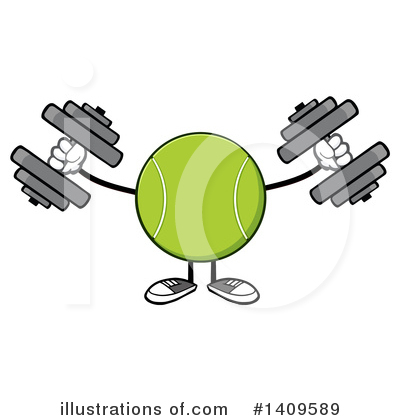 Royalty-Free (RF) Tennis Ball Character Clipart Illustration by Hit Toon - Stock Sample #1409589
