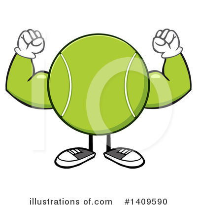 Royalty-Free (RF) Tennis Ball Character Clipart Illustration by Hit Toon - Stock Sample #1409590