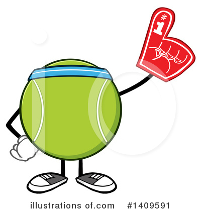Royalty-Free (RF) Tennis Ball Character Clipart Illustration by Hit Toon - Stock Sample #1409591