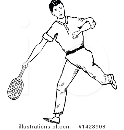 Royalty-Free (RF) Tennis Clipart Illustration by Prawny Vintage - Stock Sample #1428908