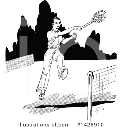 Royalty-Free (RF) Tennis Clipart Illustration by Prawny Vintage - Stock Sample #1428910