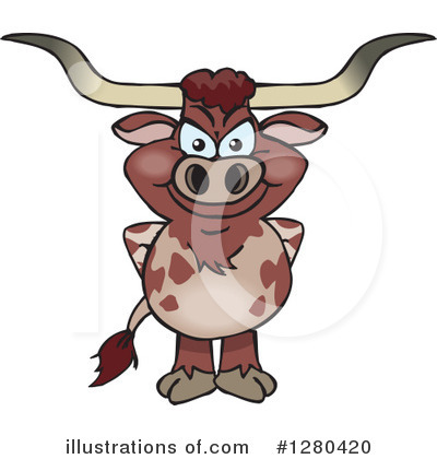 Royalty-Free (RF) Texas Longhorn Clipart Illustration by Dennis Holmes Designs - Stock Sample #1280420