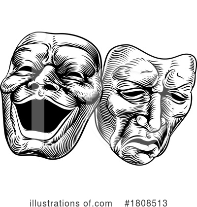 Theater Mask Clipart #1808513 by AtStockIllustration