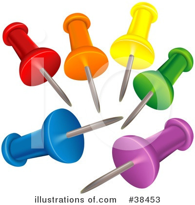 Royalty-Free (RF) Thumb Tacks Clipart Illustration by dero - Stock Sample #38453