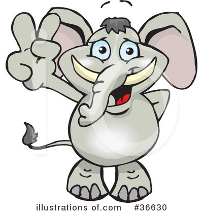 Elephant Clipart #36630 by Dennis Holmes Designs