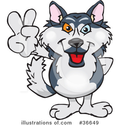 Husky Clipart #36649 by Dennis Holmes Designs