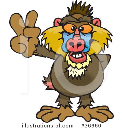 Baboon Clipart #36660 by Dennis Holmes Designs