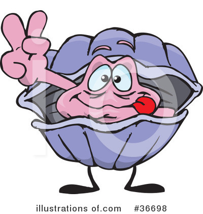 Clam Clipart #36698 by Dennis Holmes Designs