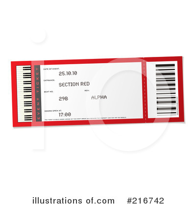 Royalty-Free (RF) Ticket Clipart Illustration by michaeltravers - Stock Sample #216742