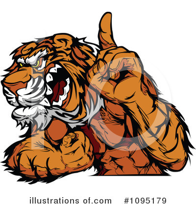 Royalty-Free (RF) Tiger Clipart Illustration by Chromaco - Stock Sample #1095179