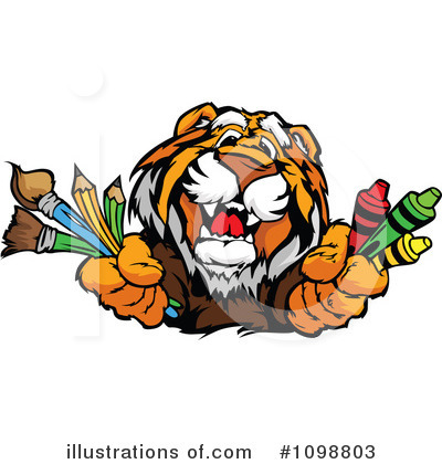 Royalty-Free (RF) Tiger Clipart Illustration by Chromaco - Stock Sample #1098803