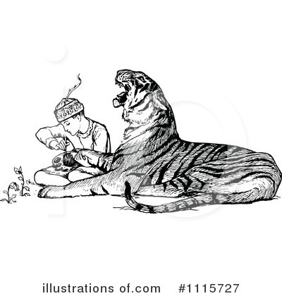 Royalty-Free (RF) Tiger Clipart Illustration by Prawny Vintage - Stock Sample #1115727