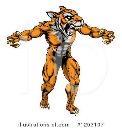 Royalty-Free (RF) Tiger Clipart Illustration by AtStockIllustration - Stock Sample #1253107