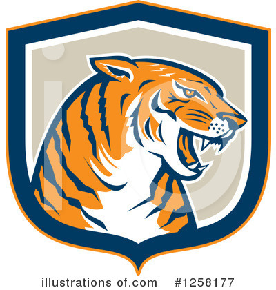Royalty-Free (RF) Tiger Clipart Illustration by patrimonio - Stock Sample #1258177