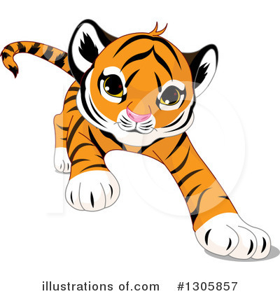 Royalty-Free (RF) Tiger Clipart Illustration by Pushkin - Stock Sample #1305857