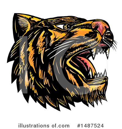 Royalty-Free (RF) Tiger Clipart Illustration by patrimonio - Stock Sample #1487524