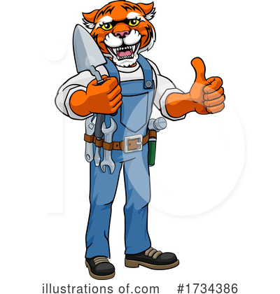 Royalty-Free (RF) Tiger Clipart Illustration by AtStockIllustration - Stock Sample #1734386
