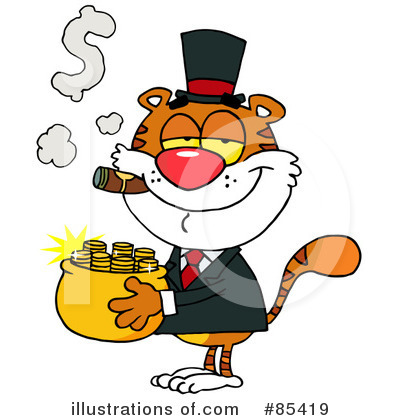 Royalty-Free (RF) Tiger Clipart Illustration by Hit Toon - Stock Sample #85419
