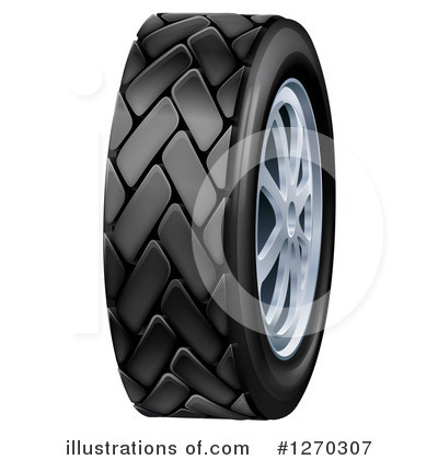 Royalty-Free (RF) Tire Clipart Illustration by AtStockIllustration - Stock Sample #1270307