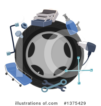 Royalty-Free (RF) Tire Clipart Illustration by BNP Design Studio - Stock Sample #1375429