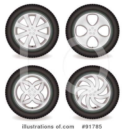 Royalty-Free (RF) Tires Clipart Illustration by michaeltravers - Stock Sample #91785