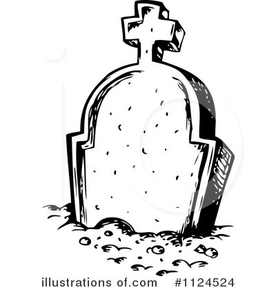 Royalty-Free (RF) Tombstone Clipart Illustration by visekart - Stock Sample #1124524