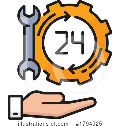 24 Hours Clipart #1794925 by Vector Tradition SM