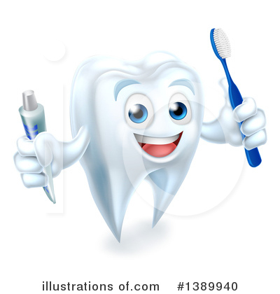 Tooth Character Clipart #1389940 by AtStockIllustration