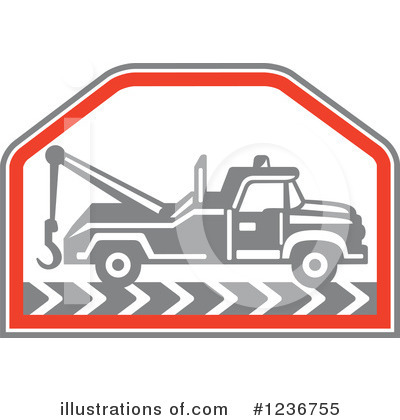Royalty-Free (RF) Tow Truck Clipart Illustration by patrimonio - Stock Sample #1236755