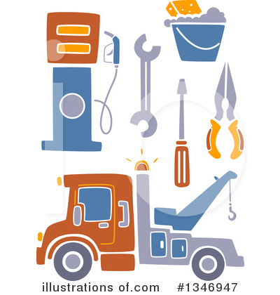 Royalty-Free (RF) Tow Truck Clipart Illustration by BNP Design Studio - Stock Sample #1346947
