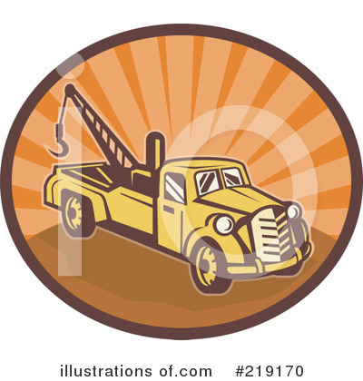 Royalty-Free (RF) Tow Truck Clipart Illustration by patrimonio - Stock Sample #219170