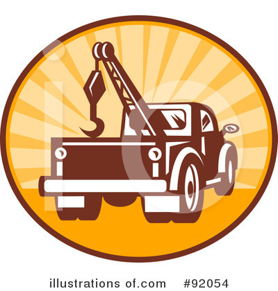 Royalty-Free (RF) Tow Truck Clipart Illustration by patrimonio - Stock Sample #92054